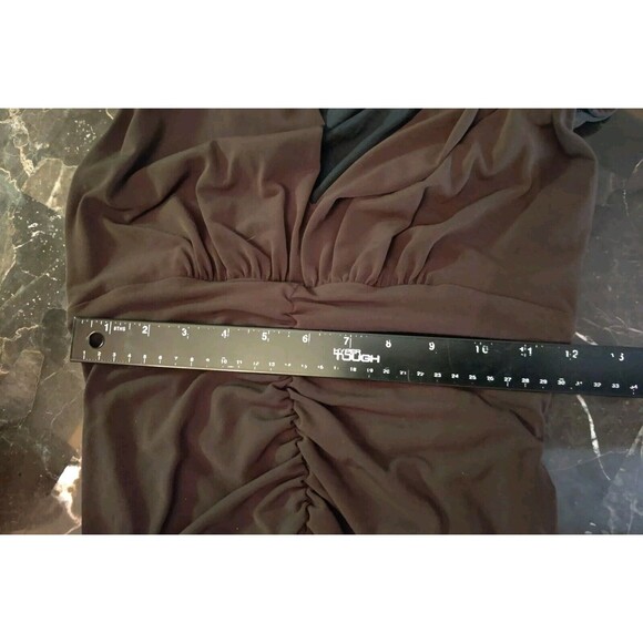 Arden B Womens  Cinched Dress Brown Size XS Ruched Pencil Straight Midi Cocktail - Picture 9 of 9